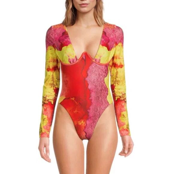 REVOLVE Other - Revolve Amar One Piece Eros Print One Piece Love Island Open Back Bathing Suit